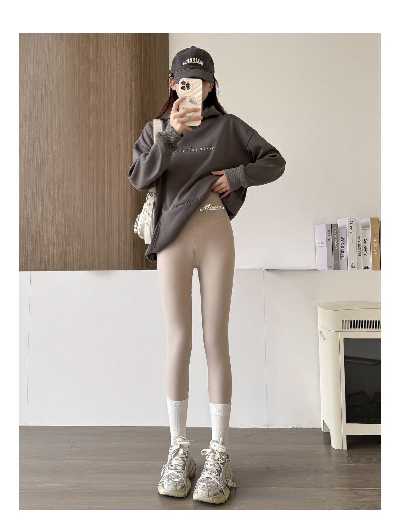 双面德绒打底裤女冬季加厚羊羔绒保暖棉裤高腰大码可外穿修身长裤详情30