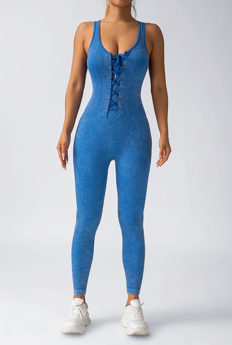 欧美跨境连体瑜伽服吊带美背一体式提臀女螺纹健身运动长裤文胸女详情8