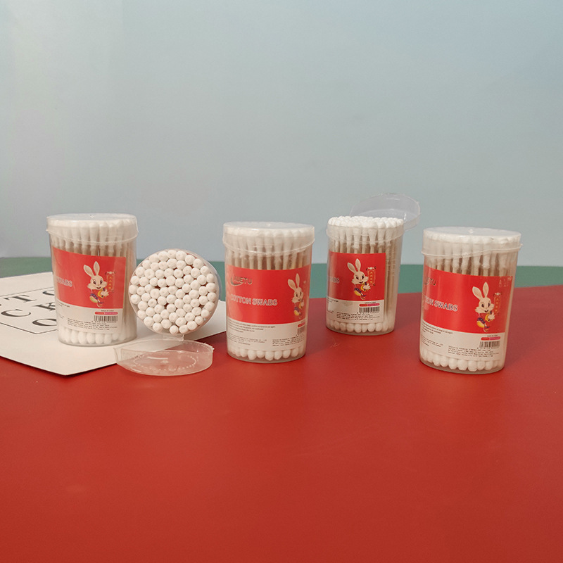 一次性双头竹木棒化妆棉签清洁棉棒棉花棒盒装足数100支 双头棉签详情14