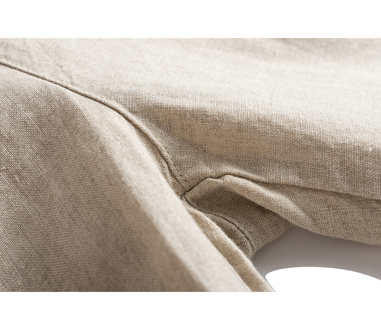 春夏新款法国亚麻阔腿裤九分休闲文艺宽松松紧腰抽绳女式麻裤#000详情12