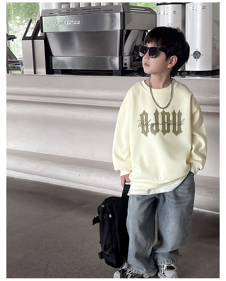 童酷儿童秋装2024湖州织里童装韩版宝宝上衣潮酷字母印花男童卫衣详情29