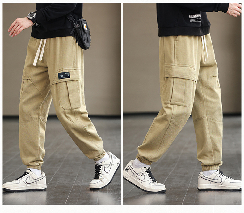 Pantalones de carga hombres 2023 nuevo otoño marca de moda juvenil holgada versátil pies de túnica para hombres tamaño grande pantalones casuales para hombres pic 35