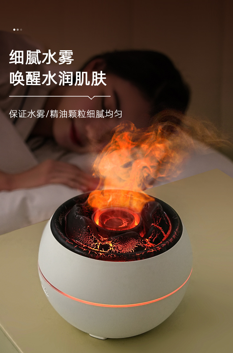 Cross-border new flame aroma diffuser, home desktop aroma diffuser humidifier, creative essential oil diffuser, gift wholesale pic 6