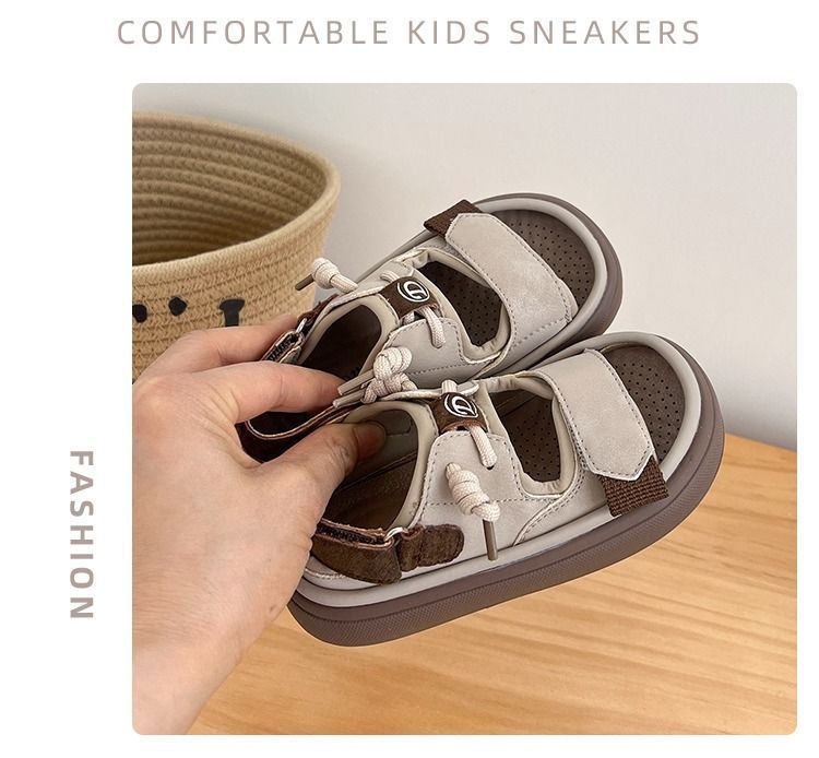 童库兔丨韩版儿童凉鞋复古男童沙滩鞋2023夏新款软底女童休闲运动详情11