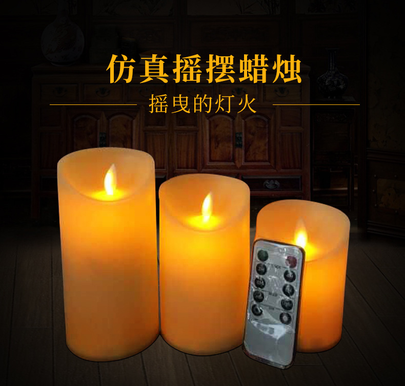 10-key simulation timing swing remote control light body electronic candle creative wedding birthday led candle light pic 1