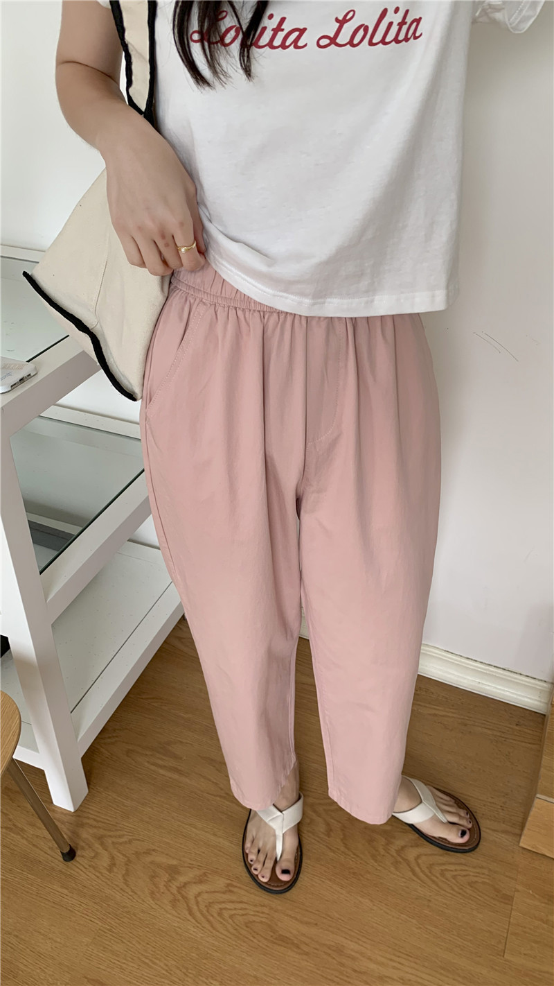 （花苞奶奶裤）百搭裤子夏季舒适松紧高腰宽松显瘦女休闲裤详情12