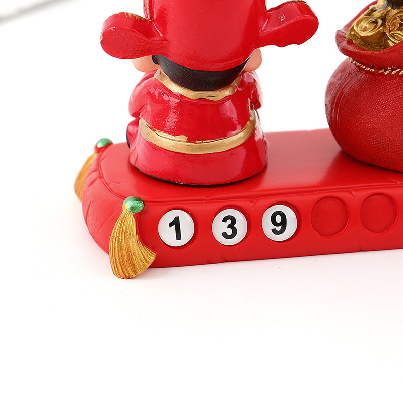 树脂工艺品发财树汽车摆件车载号码牌装饰摆件财神爷福财装饰品详情8