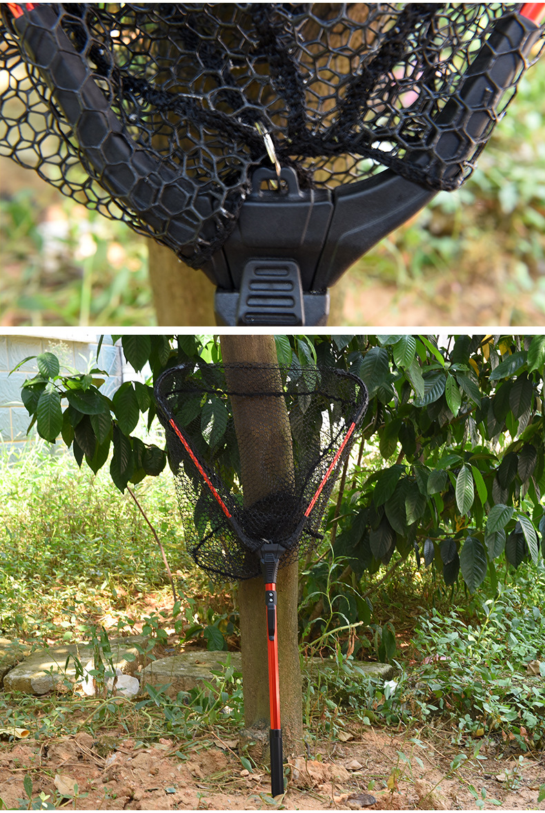 27703 LEO/ Leou [Aluminum Alloy Single Section Triangular Folding Fishing Net] Flying Fishing Hand-drawn Fishing Net Fishing Gear Export pic 20