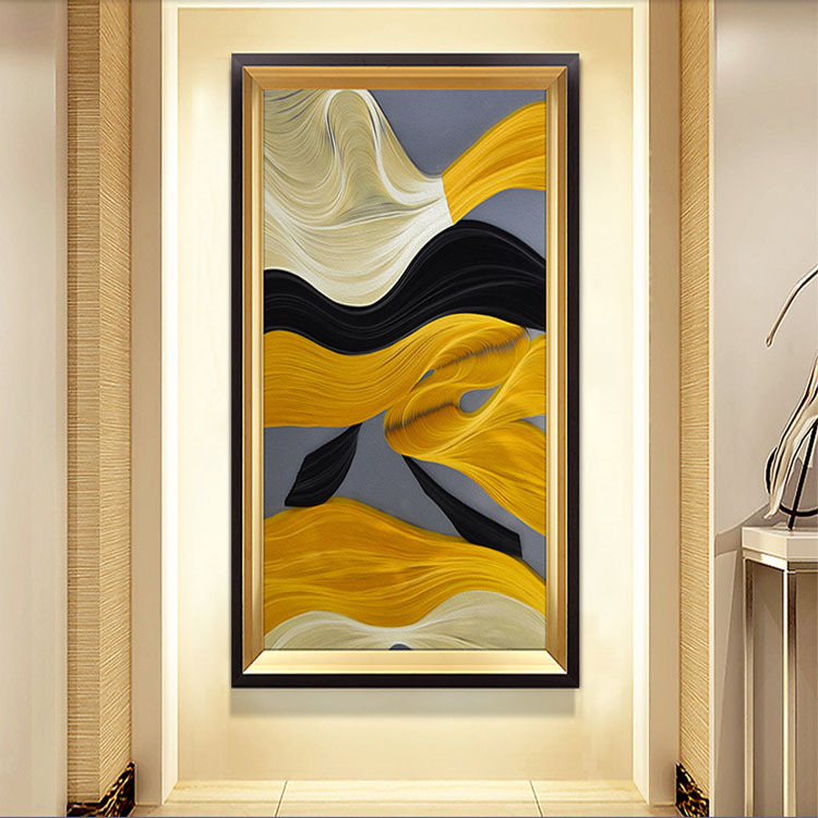 American-style entrance foyer hanging paintings, modern art, European-style vertical corridor and passageway decorative paintings, grand murals, large size pic 30