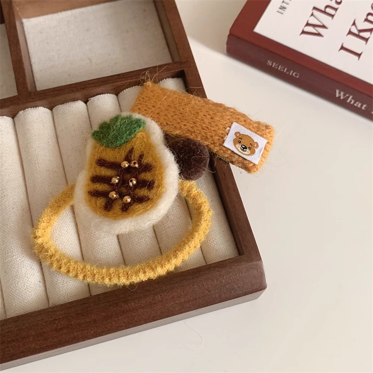 Autumn and winter fruit felt, sweet hair bands, headbands, headwear, cute and simple rubber band hair ties, bb hair clips, edge hair accessories, for women pic 15