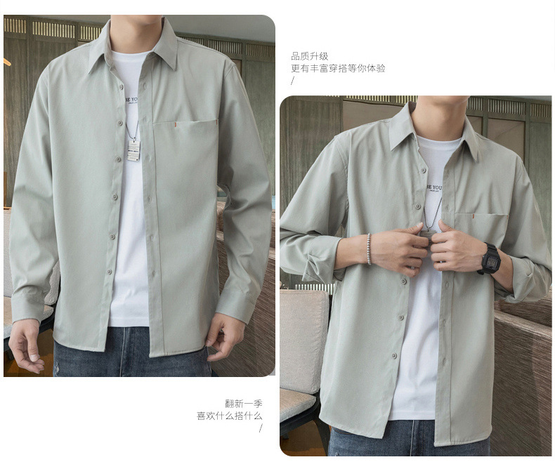 2024 primavera/otoño nuevo manga larga blusa blanca para hombres versión coreana blusa suelta abrigos moda masculina una generación de cabello pic 19