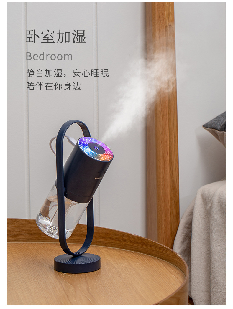 Creative rotatable projection USB charging mini Magic Shadow humidifier Moisturizing, hydrating, anti-dryness air purifier pic 11