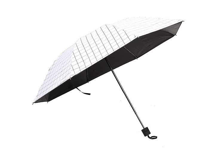 Korean creative striped black rubber sunshade umbrella, fresh and cute couple black and white checkered umbrella, princess umbrella, sun umbrella pic 2