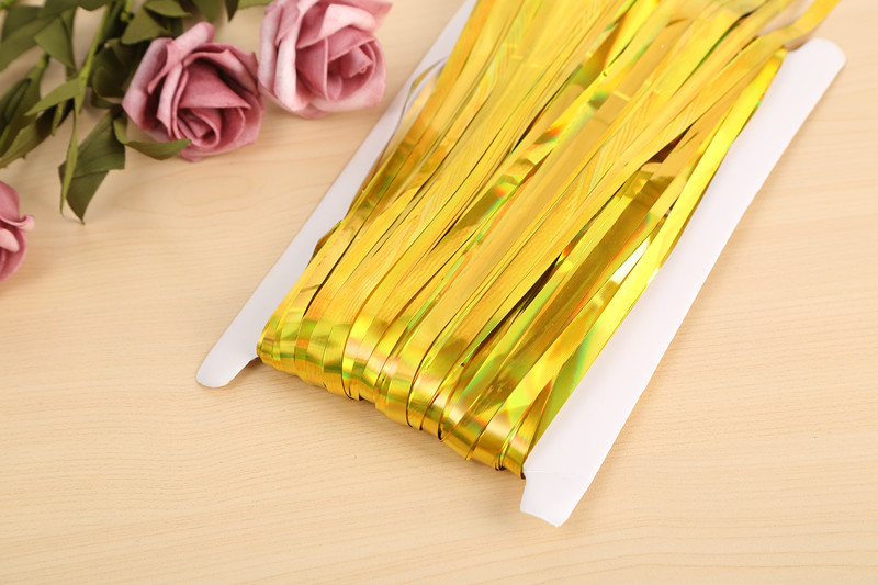 Colorful rain silk curtain thickened wedding decoration, party birthday event scene decoration, colorful tassel rain silk door curtain pic 5