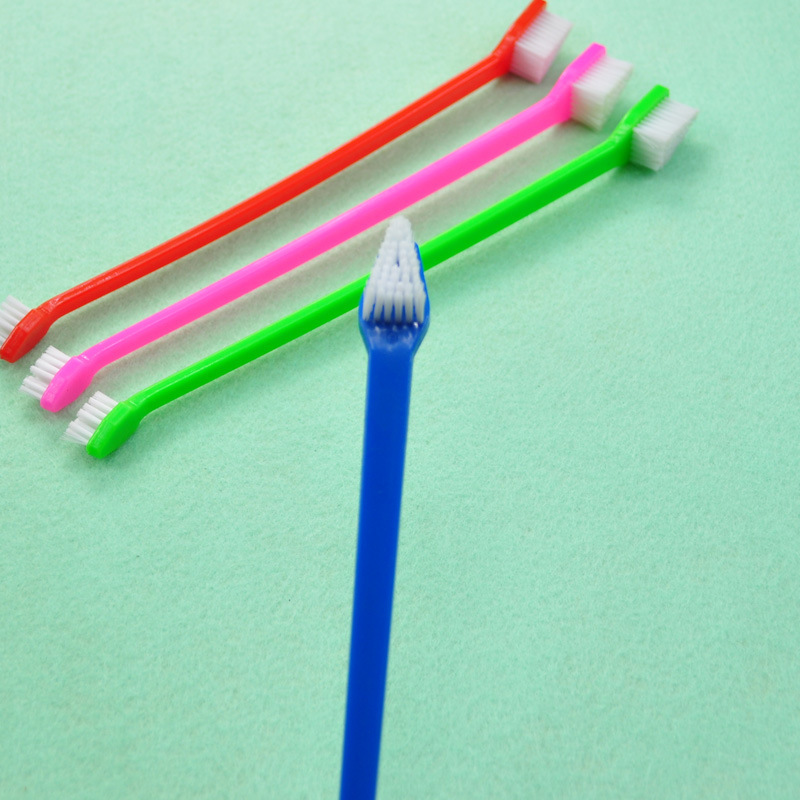 Three-piece set of pet toothbrushes: cat and dog finger toothbrushes, oral cleaning brushes, care and descaling brushes pic 4