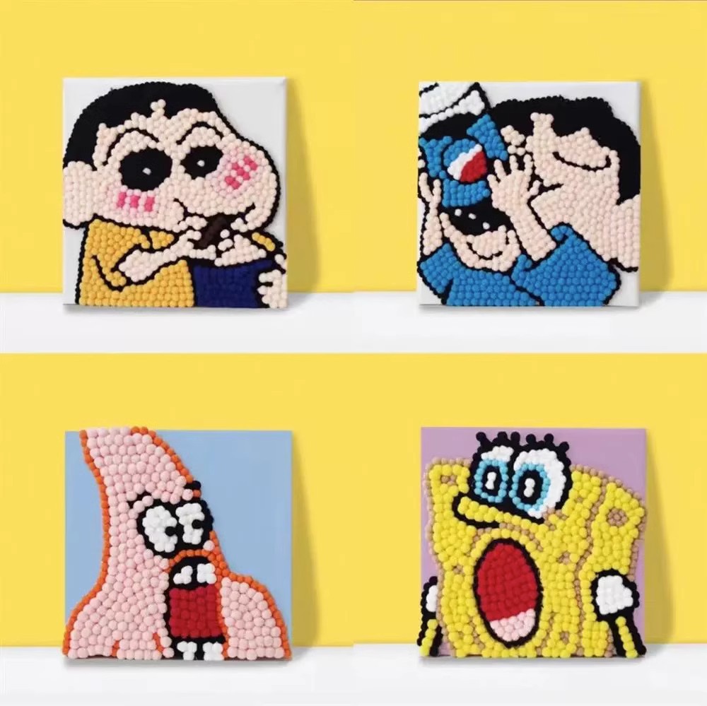 毛球画diy手工材料包创意卡通绒球粘贴画61儿童节礼物团建批发详情4