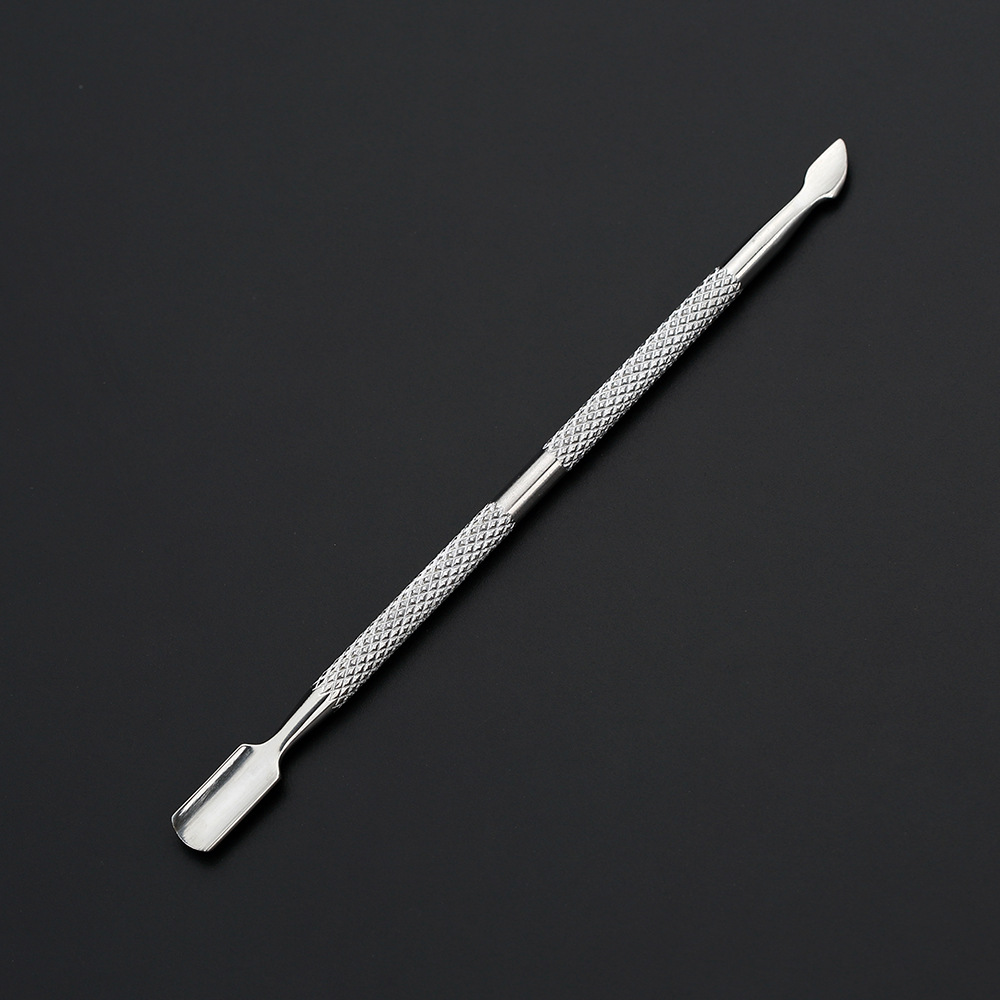 美甲工具死皮推美甲工具卸甲刨刀不锈钢镜光双头两用钢推现货批发详情3