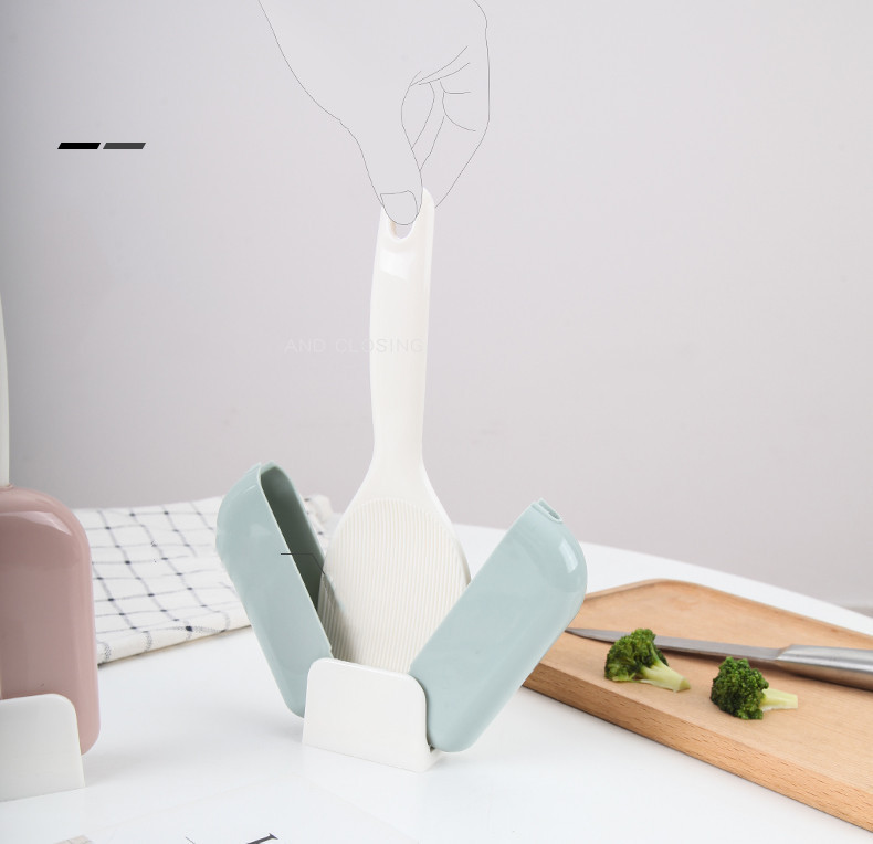 Factory direct sales of plastic rice spoons, creative automatic rice spoons, cross-border rice serving spoons, non-stick rice spatulas, creative tableware pic 3