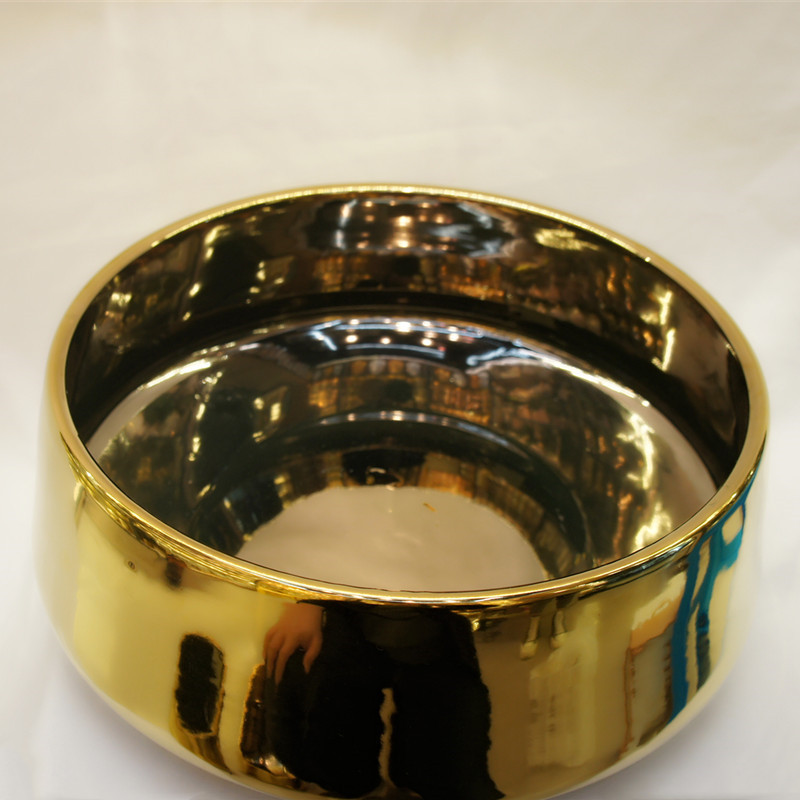 Simple golden, light luxury, new Chinese style, European style, fashionable and fresh, ceramic creative electroplated flower pot, handicraft flower pot pic 13