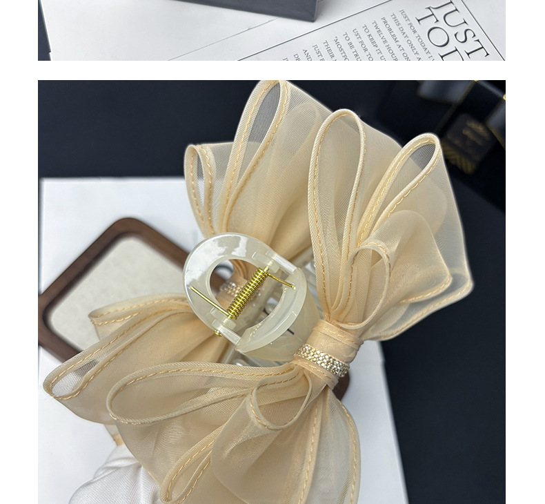 国潮系列高级感超仙网纱蝴蝶结发夹黑色精致水钻抓夹2025新款鲨鱼夹子头饰详情5