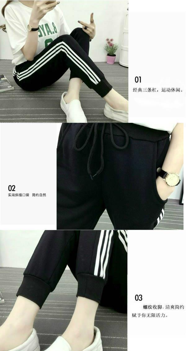 运动裤女宽松薄款春夏季2024款韩版时尚百搭中学生BF休闲小脚裤子详情6
