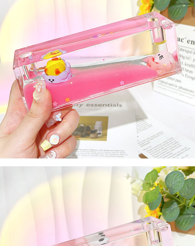 创意入油双漂公仔长方形可爱流沙摆件液体漂浮桌面解压装饰礼品详情12