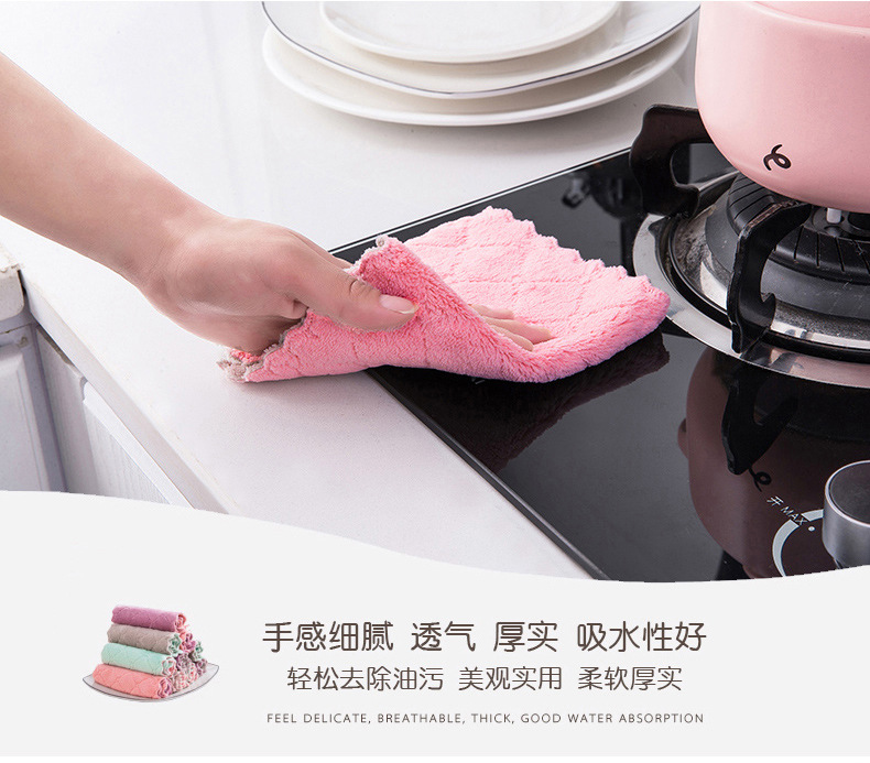25*25cm dishcloth, absorbent cloth, non-stick scouring pad, kitchen dishcloth, cleaning cloth, table and dish wiping cloth pic 7