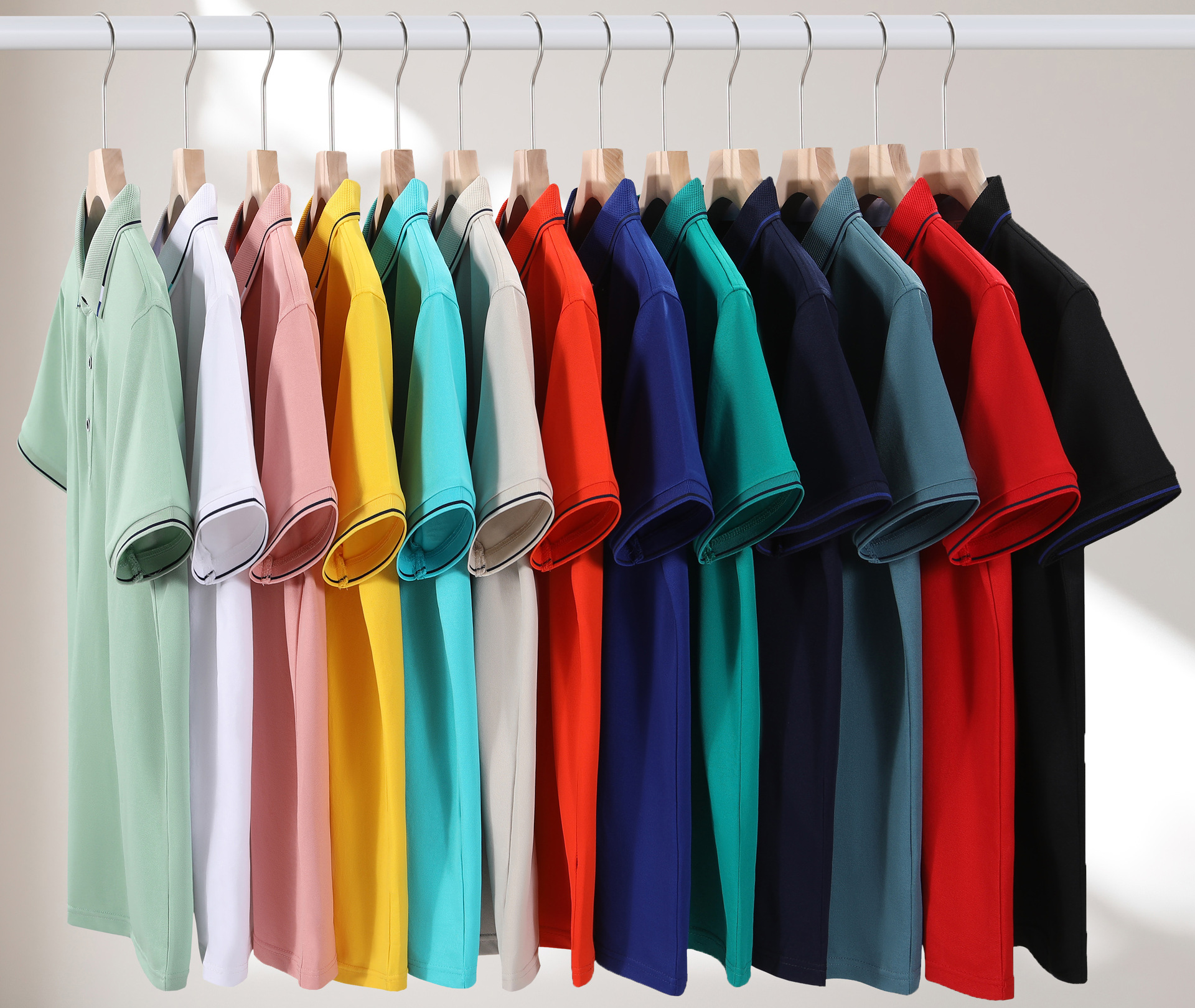 Ropa de trabajo estampado con solapa polo corporativo camisa de trabajo manga corta camiseta de equipo camiseta publicitaria estampado LOGO bordado pic 27