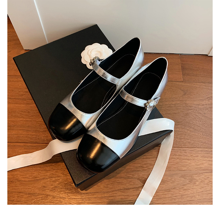 百搭时装真皮女鞋春秋小香风气质单鞋子法式玛丽珍鞋女高跟鞋粗跟详情34