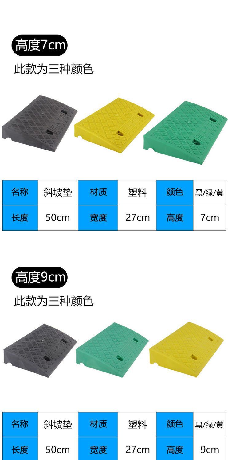 橡胶定位器止退器减速带路沿坡台阶垫马路牙子斜坡垫上坡垫实心垫详情13
