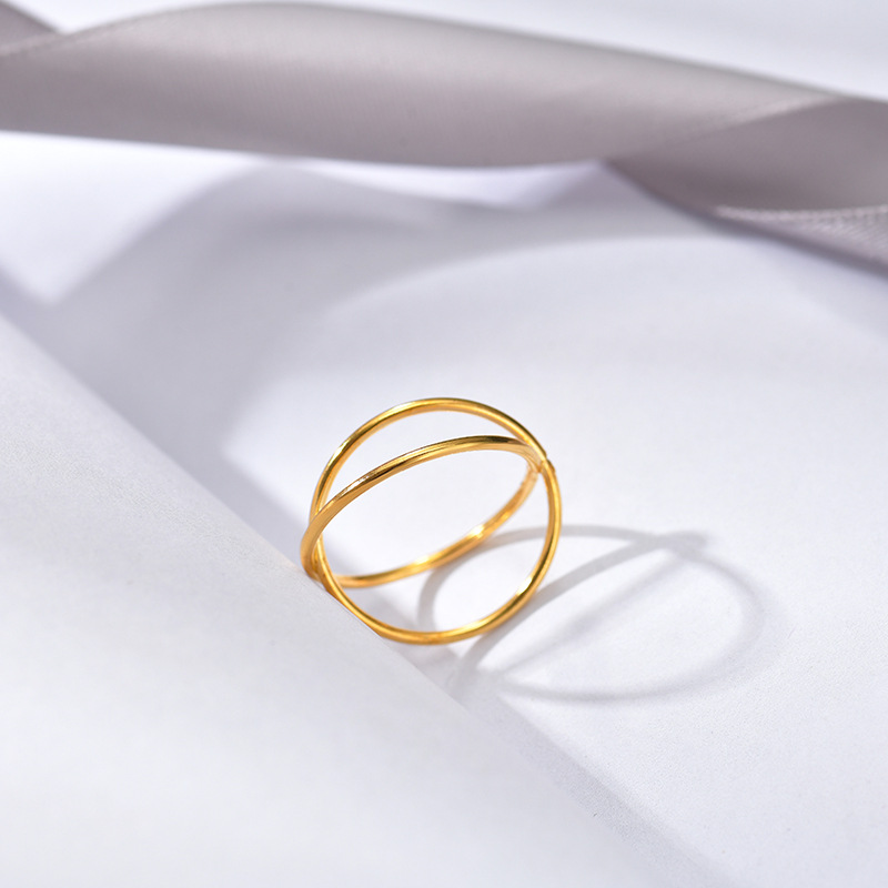 Southeast Asian cross-border ring set: Golden creative hollowed-out, elegant and versatile ring, personalized couple ring combination pic 8