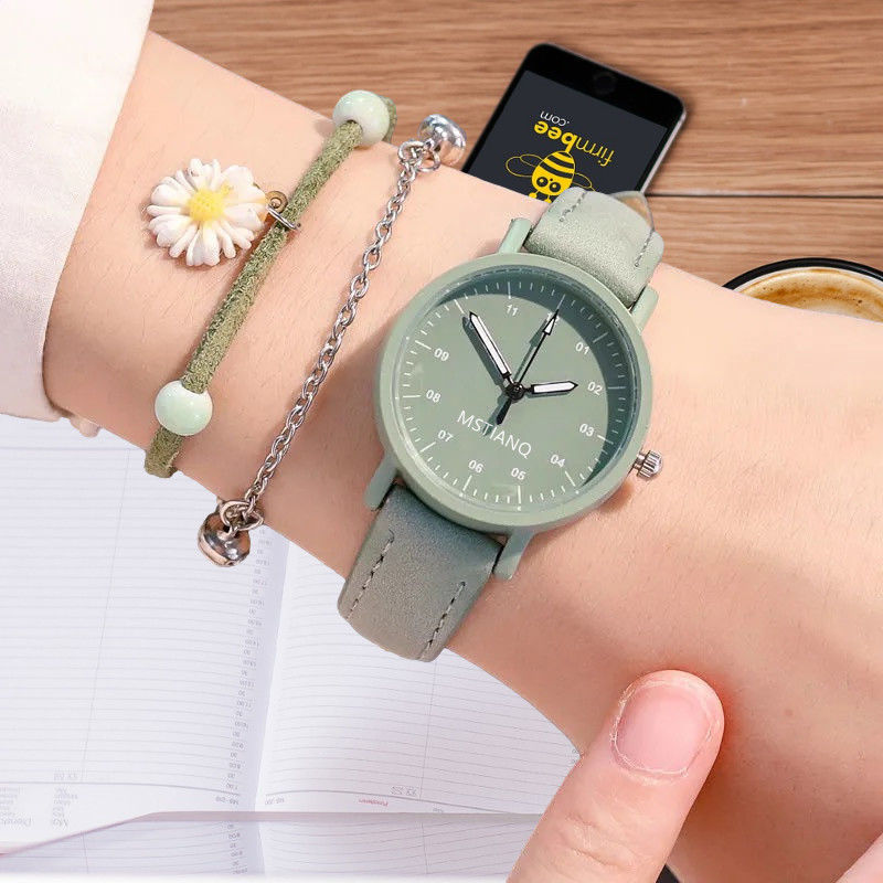Korean-style simple and elegant ins-style watch for girls, middle school girls, fresh and simple, antique forest style for ladies pic 10