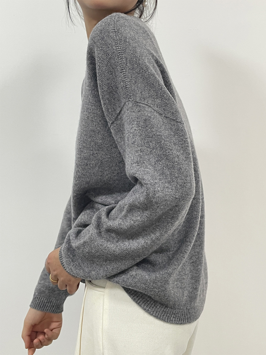 Fully formed seamless pure wool knitted sweater for women, 100% spring new style loose slimming round neck top wool sweater for women, fashionable and trendy, other categories pic 30