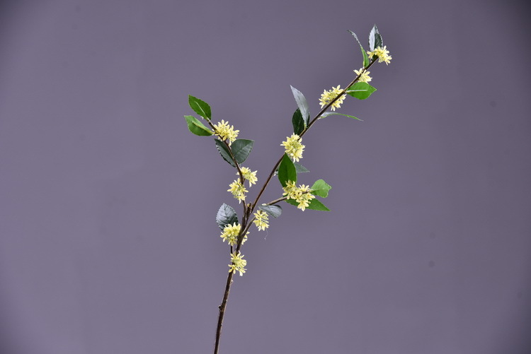 Wholesale artificial yellow osmanthus and laurel, green landscape garden artificial trees, decorative golden osmanthus leaves, home, hotel and homestay artificial flowers pic 24