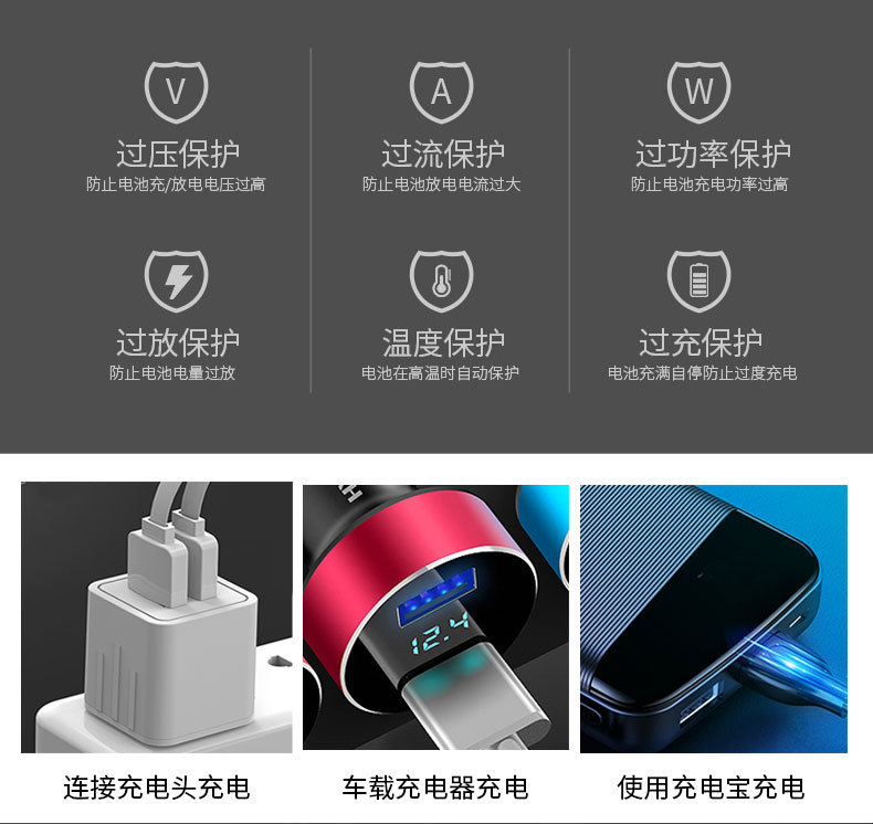 手提灯可充电强光远射家用户外小手电 轻巧便携带侧灯led手电筒 pic 9