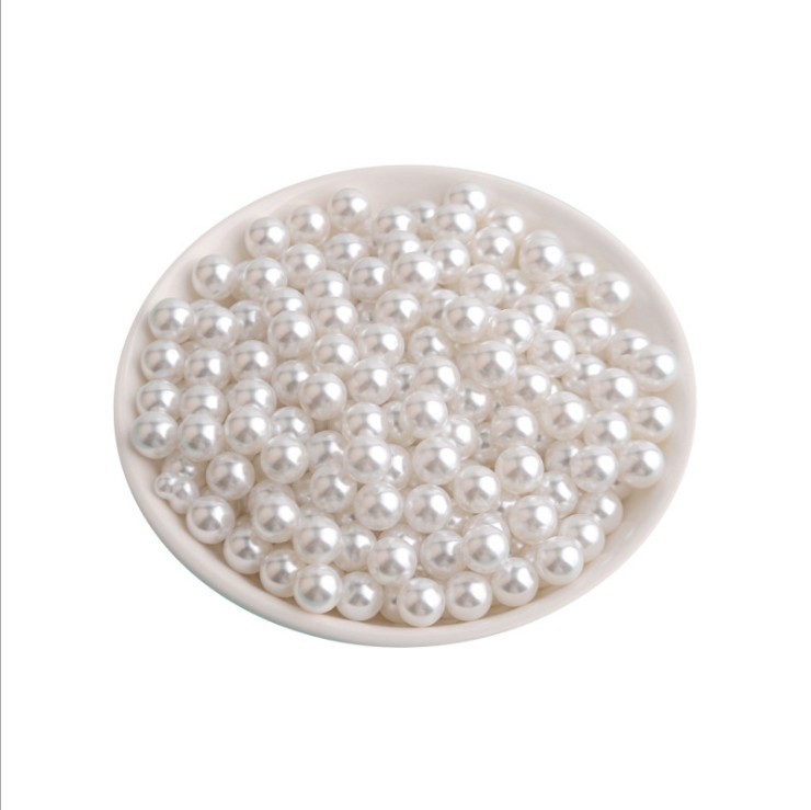 High-gloss, non-porous, pure white, off-white, colored, self-sold jewelry accessories, imitation pearl round beads pic 3