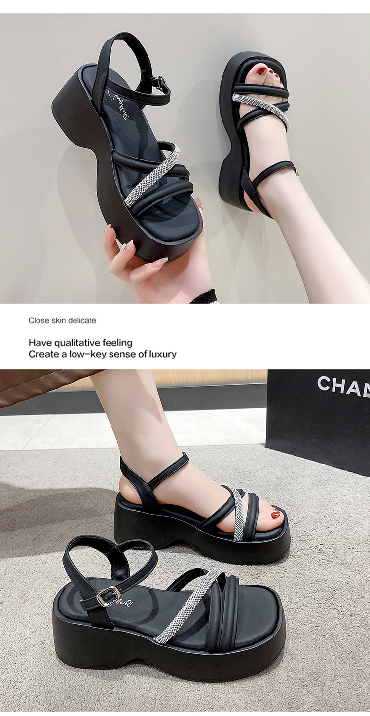 凉鞋女2024夏季新款厚底增高仙女风罗马凉鞋坡跟潮百搭女士凉鞋详情16