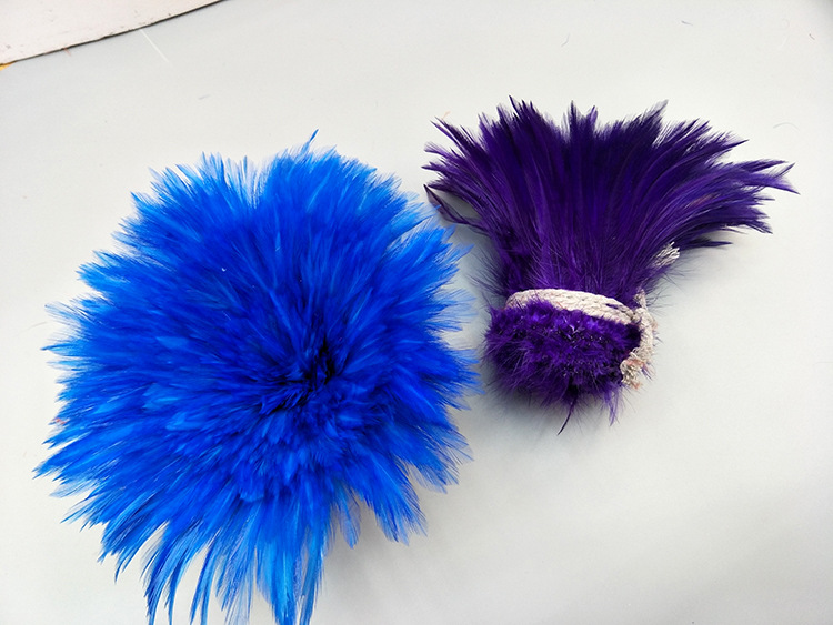 源头厂家供应5-6白项毛鸡毛卷 头花胸花DIY道具服装辅料 彩色羽毛详情21