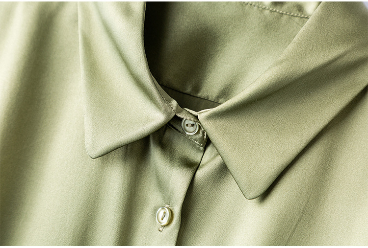 Silk short-sleeved shirt, a new summer professional shirt for women, with a unique design sense and a niche commuting top made of mulberry silk pic 42