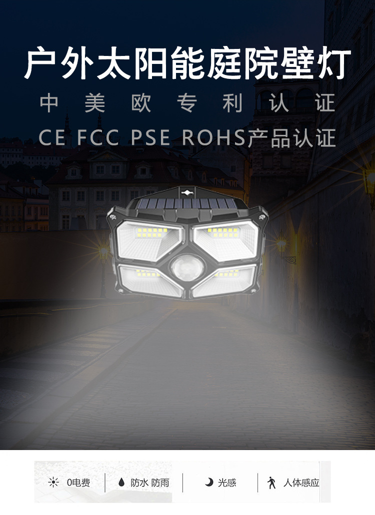 New cross-border 40LED outdoor solar lamp, household solar garden lamp, new outdoor solar wall lamp pic 1