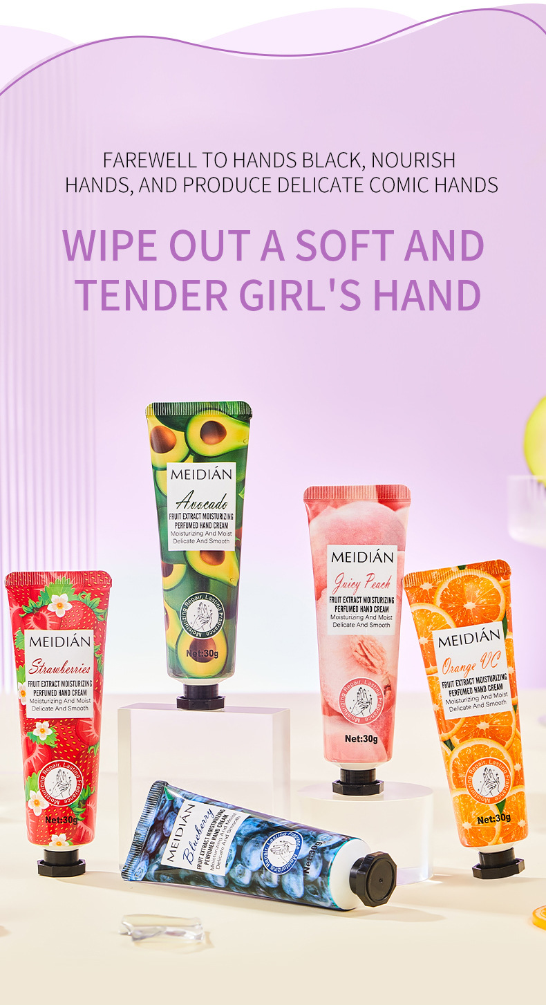 [versión en inglés de comercio exterior especial] crema de mano perfumada de frutas 5 bolsas conjunto de crema de mano al por mayor pic 3