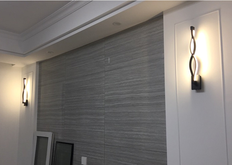 Transfronterizo al por mayor creativo onda cabeza de cama lámpara de pared pasillo fondo pared interior aluminio lámpara de pared simple moderno LED pic 4