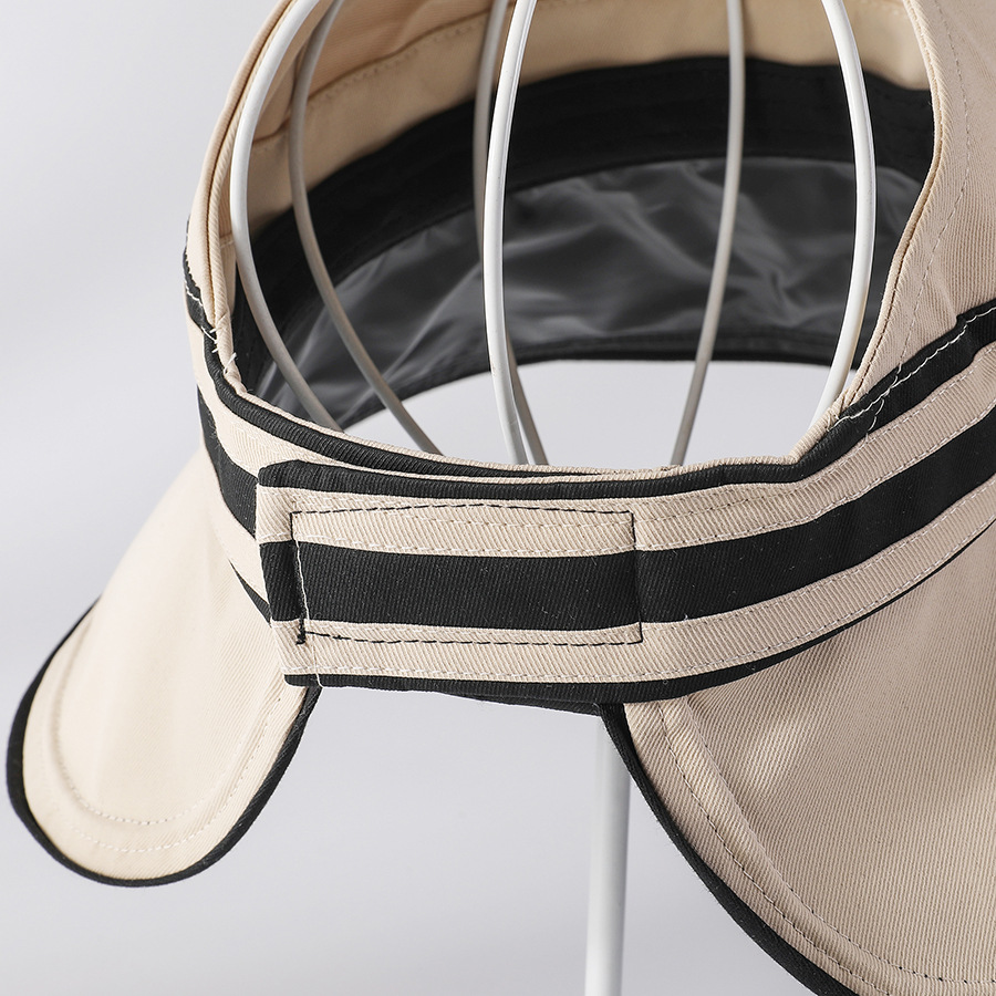 UV high-magnifying sun protection hollow top hat, new Korean version striped black rubber sun hat, spring and summer new simple hat, foldable pic 32