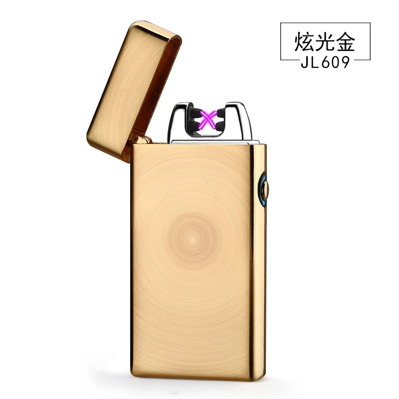 JL609立体浮雕充电打火机usb双弧脉冲打火机锌合金防风电子点烟器详情18