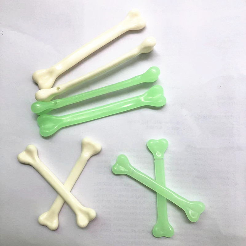 Halloween decorative bone props, prank toys, necklace accessories, white/luminous plastic skull bones pic 7