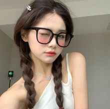 新款渐变果冻色太阳镜大框方形米钉街拍墨镜防紫外线遮阳镜百搭潮详情15