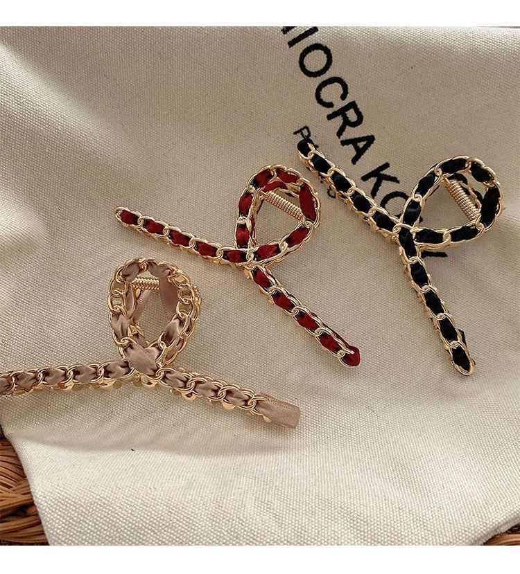 韩国ins金属复古网红链条抓夹优雅气质后脑勺发夹少女鲨鱼夹发卡详情8