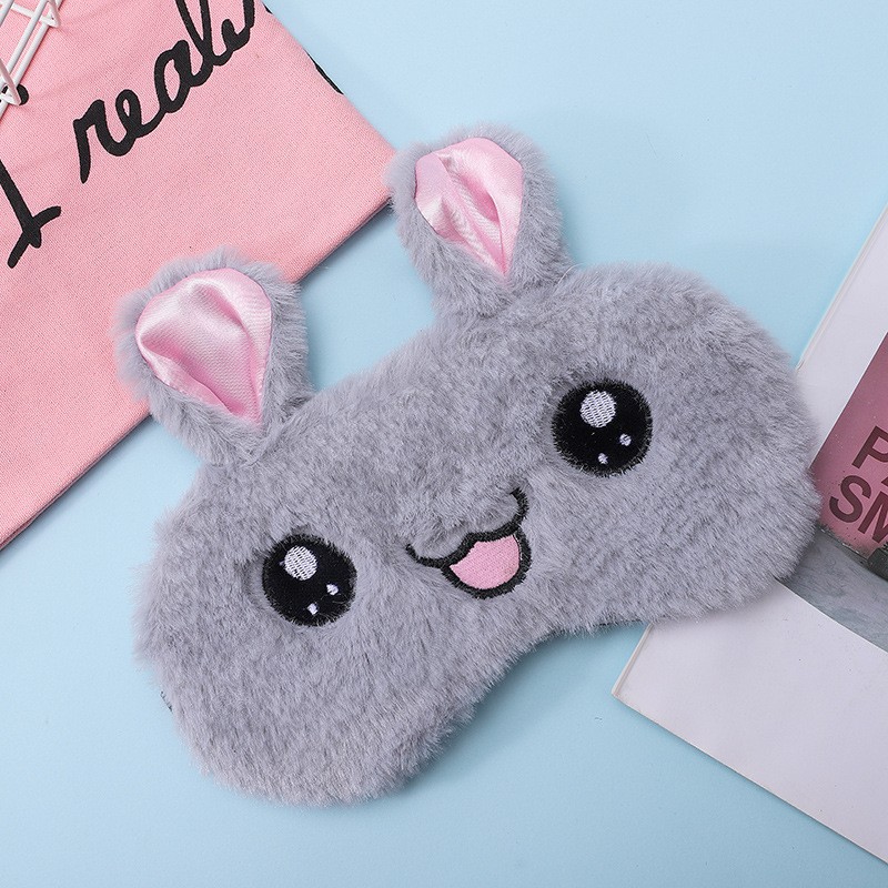 跨境新款卡通可爱毛绒护眼睡眠眼罩萌猫创意动漫设计冰敷眼罩批发详情20