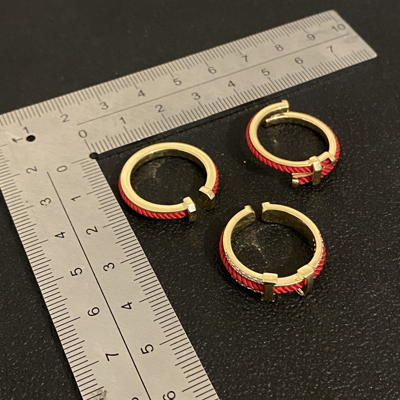 新年红色字母H戒指红绳简约百搭显白指环辣妹风开口可调节食指女详情5