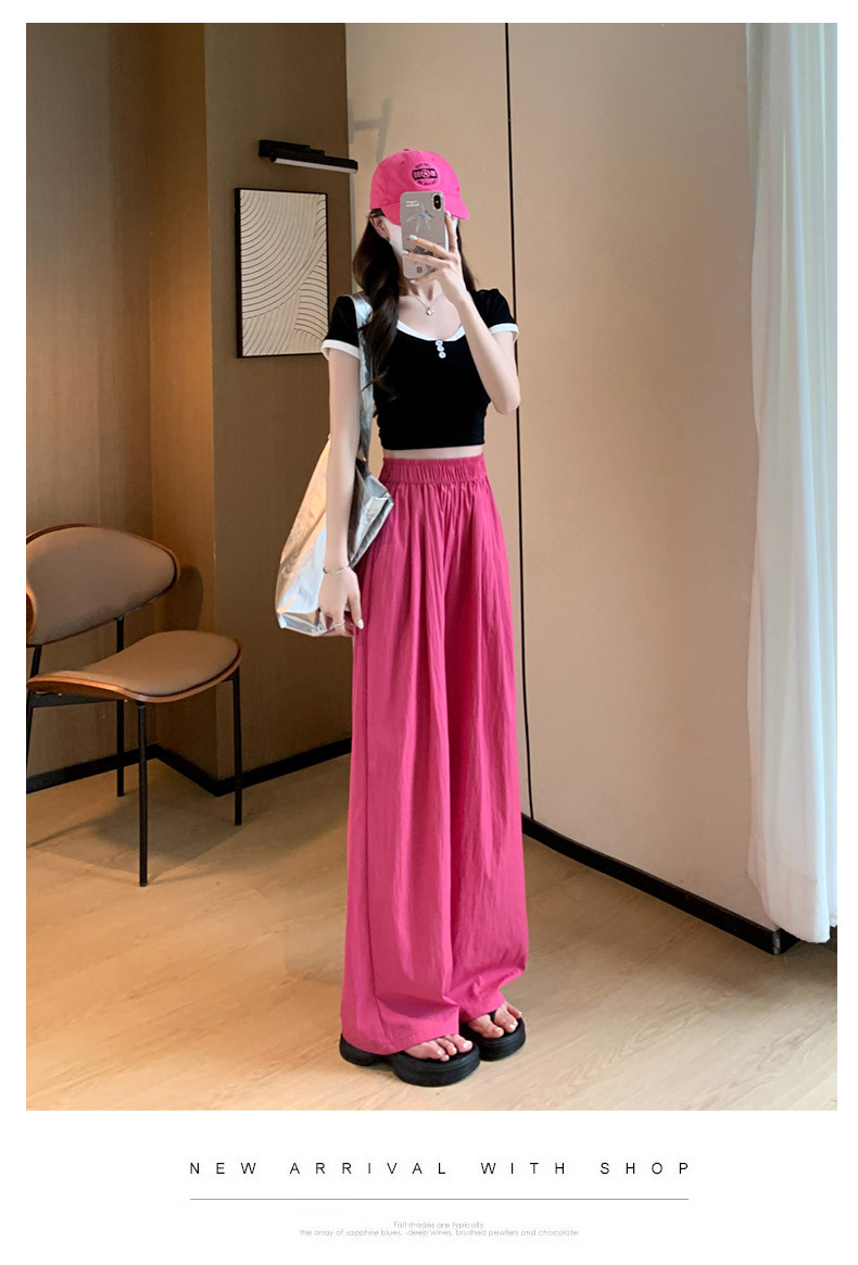 Ice silk wide-leg pants for women in summer, thin, high-waisted, straight-leg, pleated cotton and linen casual pants, cool and laid-back Yamamoto pants pic 36